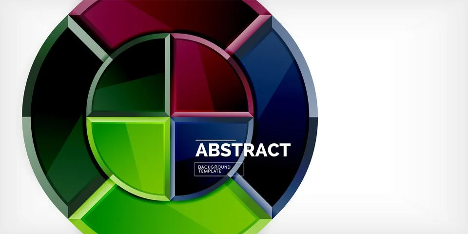 Abstract background - circles and round triangles with 3d effect. Vector Stock Illustration