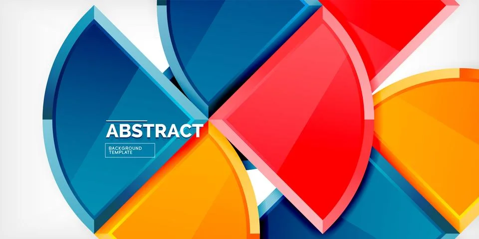 Abstract background - circles and round triangles with 3d effect. Vector Stockillustratie