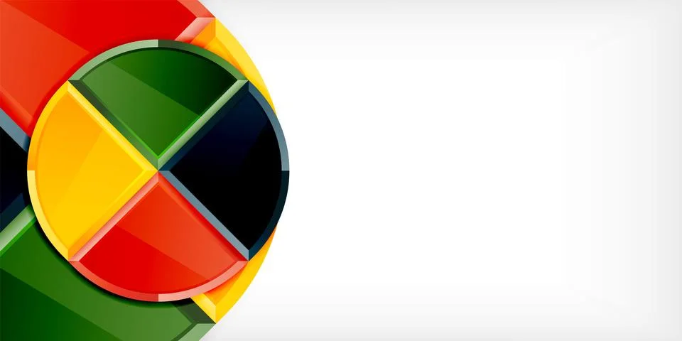 Abstract background - circles and round triangles with 3d effect. Vector Stock Illustration