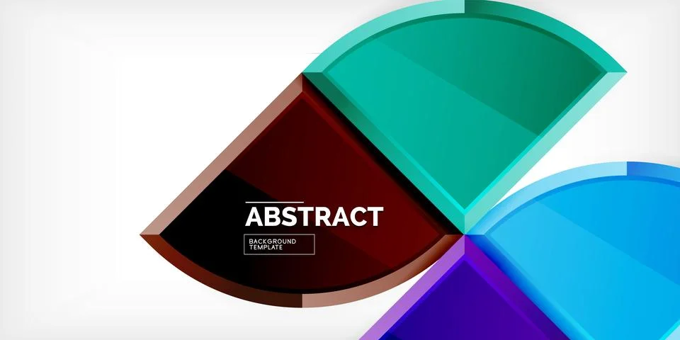 Abstract background - circles and round triangles with 3d effect. Vector Stock Illustration