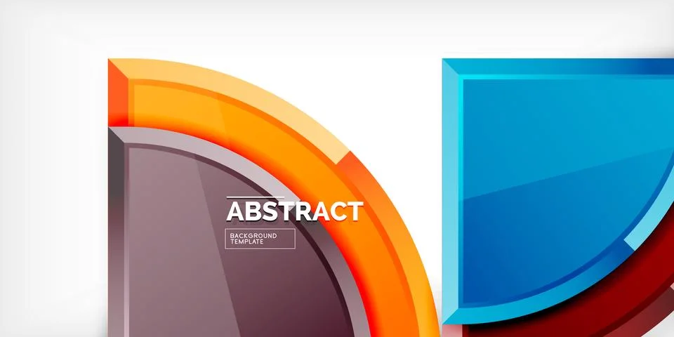 Abstract background - circles and round triangles with 3d effect. Vector Stock Illustration