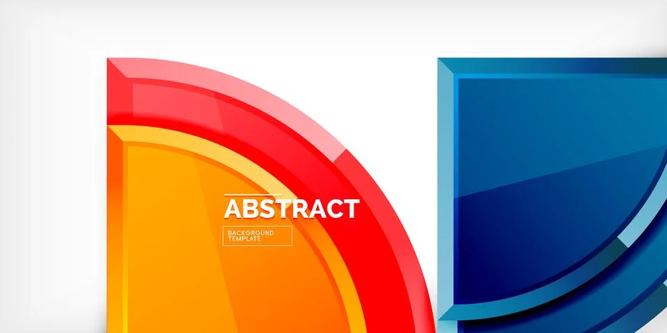 Abstract background - circles and round triangles with 3d effect. Vector Stock Illustration