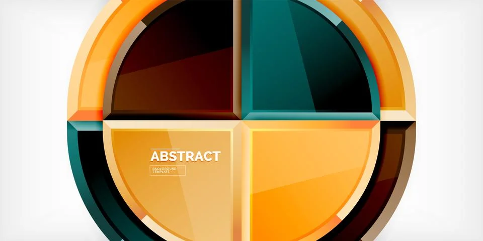 Abstract background - circles and round triangles with 3d effect. Vector Stock Illustration