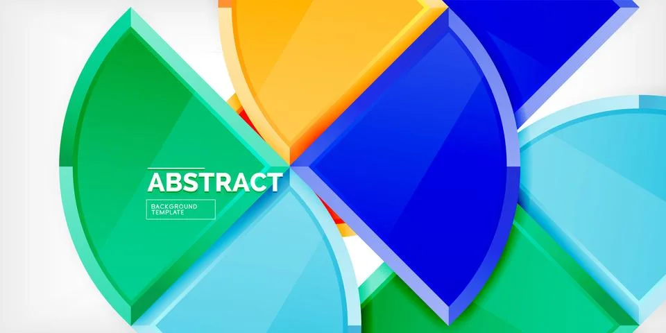 Abstract background - circles and round triangles with 3d effect. Vector Stockillustratie