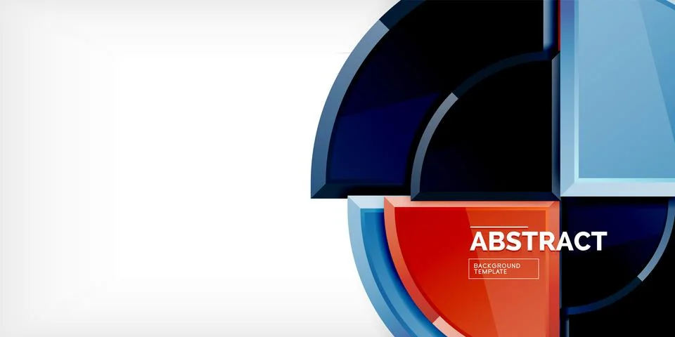 Abstract background - circles and round triangles with 3d effect. Vector Stock Illustration