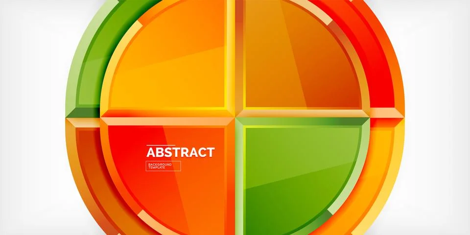 Abstract background - circles and round triangles with 3d effect. Vector Stock Illustration