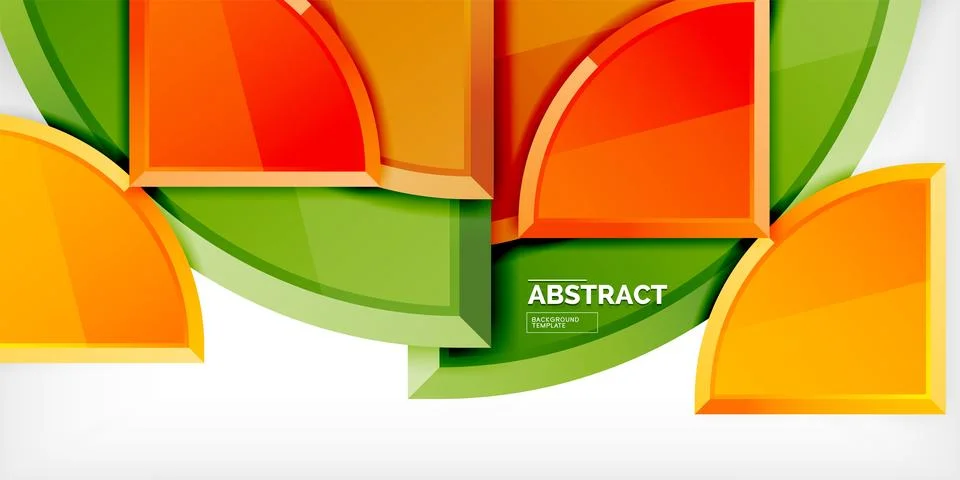 Abstract background - circles and round triangles with 3d effect. Vector Stockillustratie