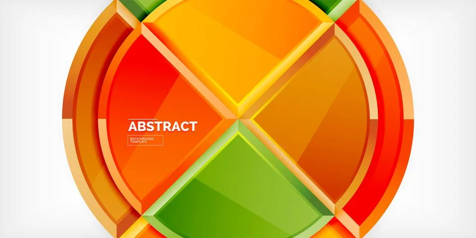 Abstract background - circles and round triangles with 3d effect. Vector Stock Illustration