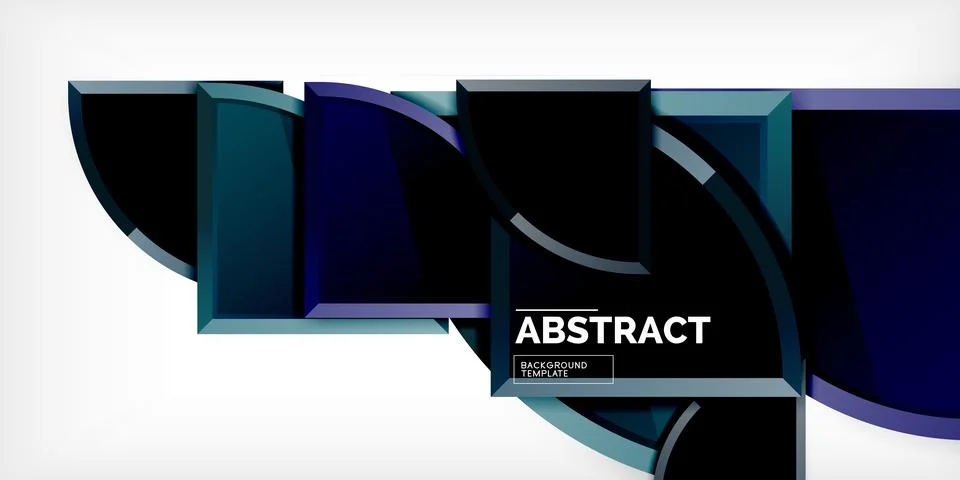 Abstract background - circles and round triangles with 3d effect. Vector Stock Illustration