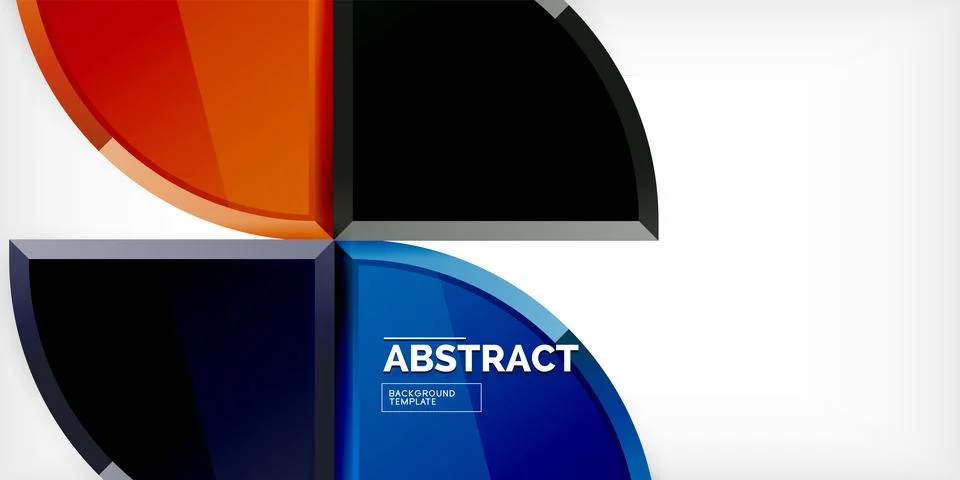 Abstract background - circles and round triangles with 3d effect. Vector Stockillustratie