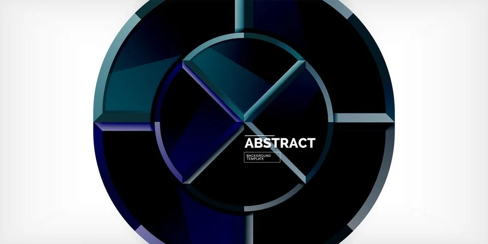 Abstract background - circles and round triangles with 3d effect. Vector Stock Illustration