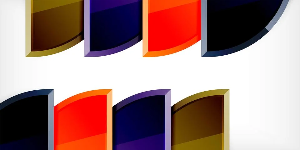 Abstract background - circles and round triangles with 3d effect. Vector Stock Illustration