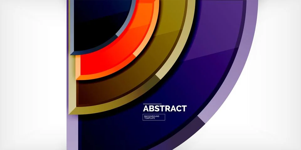 Abstract background - circles and round triangles with 3d effect. Vector Stockillustratie