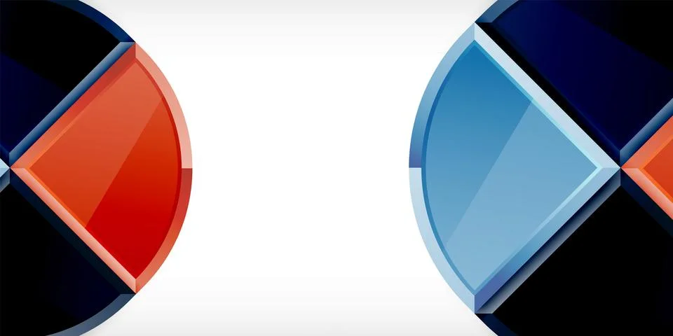 Abstract background - circles and round triangles with 3d effect. Vector Stock Illustration