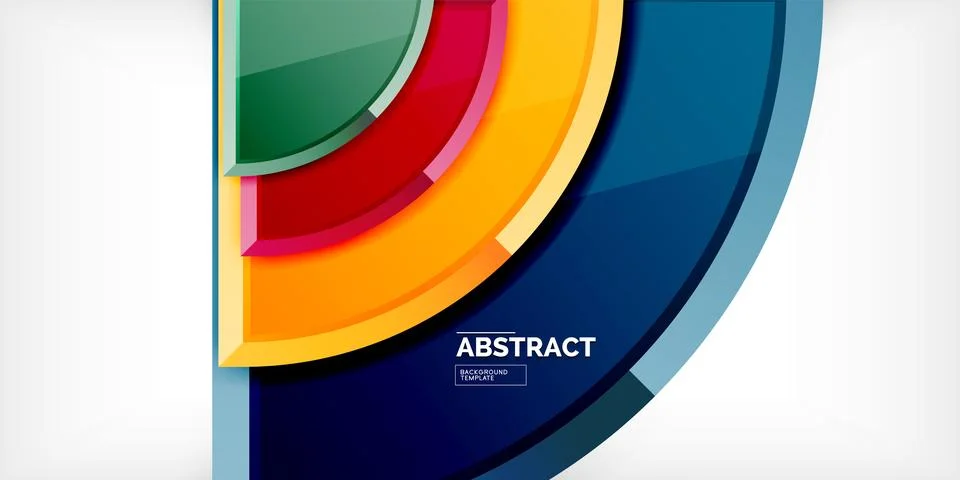 Abstract background - circles and round triangles with 3d effect. Vector Stockillustratie