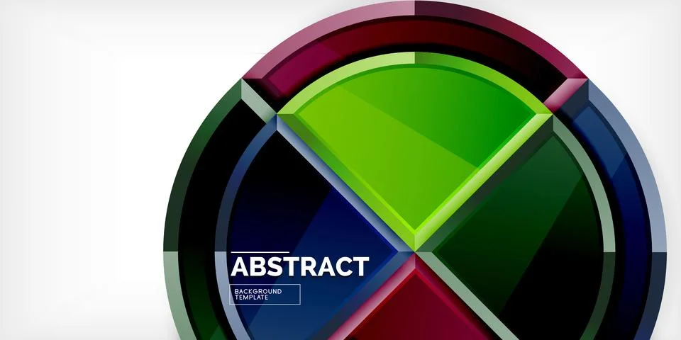 Abstract background - circles and round triangles with 3d effect. Vector Stockillustratie