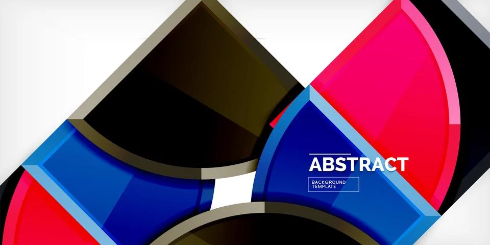 Abstract background - circles and round triangles with 3d effect. Vector Stock Illustration