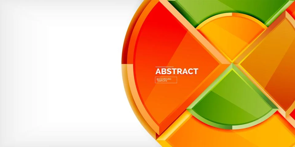 Abstract background - circles and round triangles with 3d effect. Vector Stock Illustration