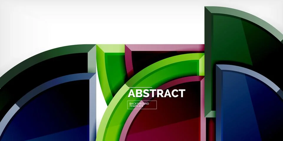 Abstract background - circles and round triangles with 3d effect. Vector Stockillustratie