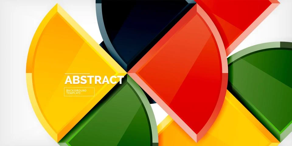Abstract background - circles and round triangles with 3d effect. Vector Stock Illustration