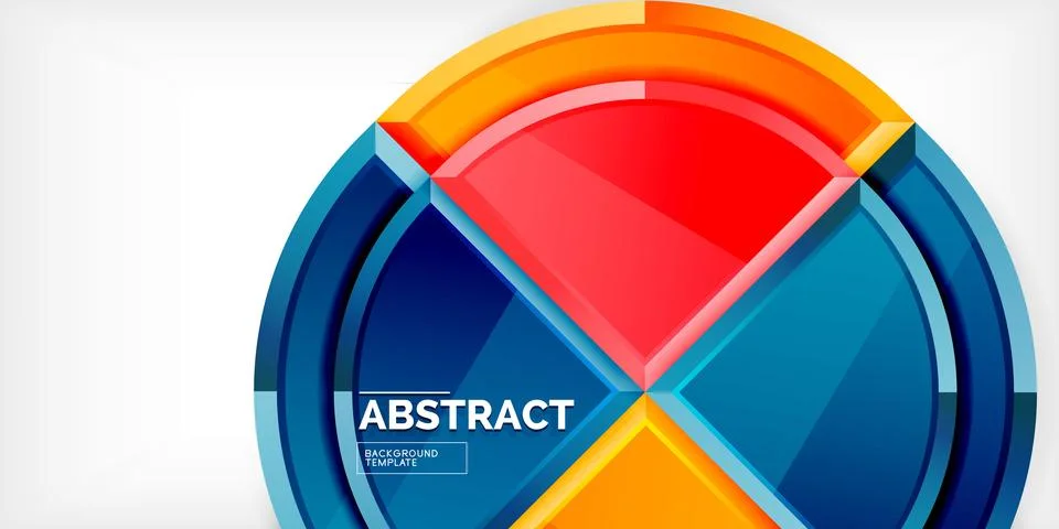 Abstract background - circles and round triangles with 3d effect. Vector Stock Illustration