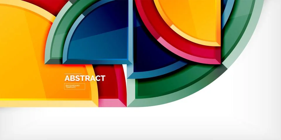 Abstract background - circles and round triangles with 3d effect. Vector Ilustración de archivo