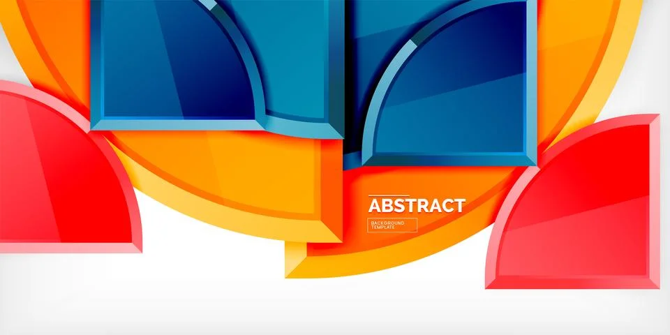 Abstract background - circles and round triangles with 3d effect. Vector Stock Illustration