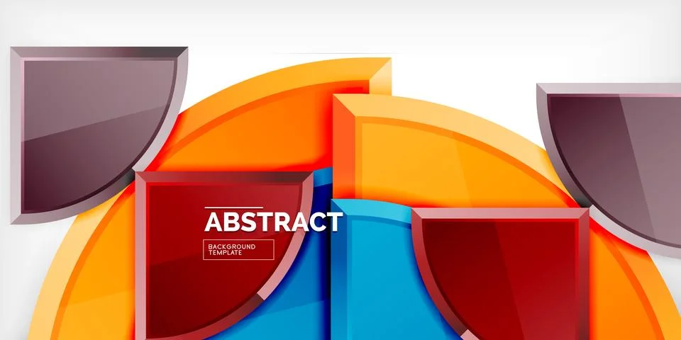 Abstract background - circles and round triangles with 3d effect. Vector Stock Illustration