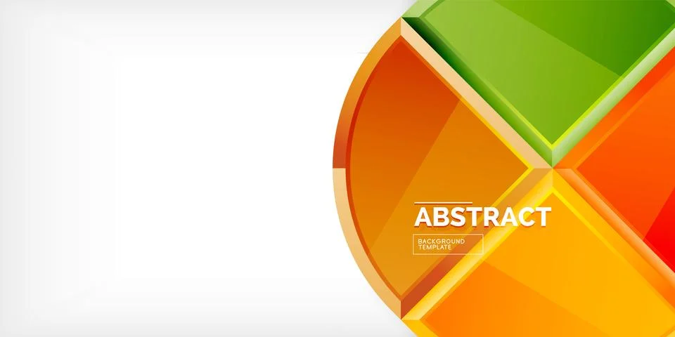 Abstract background - circles and round triangles with 3d effect. Vector Stock Illustration