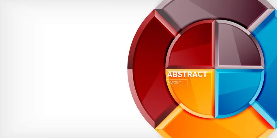 Abstract background - circles and round triangles with 3d effect. Vector Stockillustratie