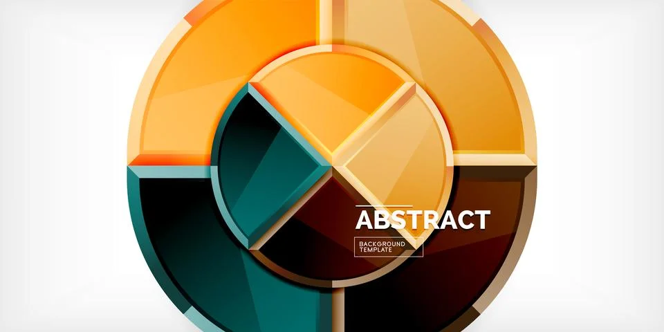 Abstract background - circles and round triangles with 3d effect. Vector Stock Illustration