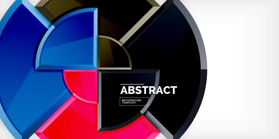 Abstract background - circles and round triangles with 3d effect. Vector Stockillustratie