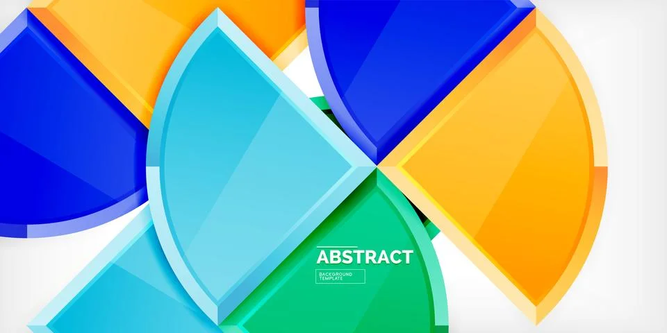 Abstract background - circles and round triangles with 3d effect. Vector Stock Illustration