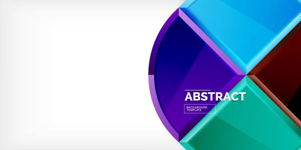 Abstract background - circles and round triangles with 3d effect. Vector Stock Illustration