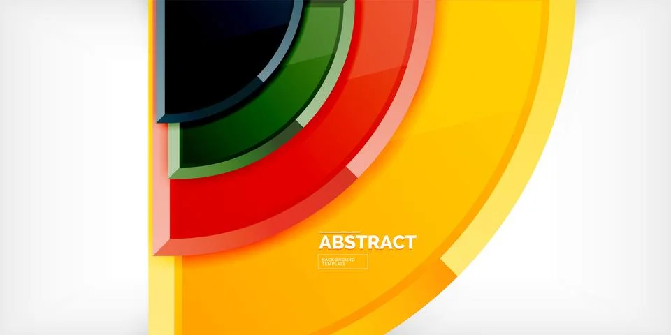 Abstract background - circles and round triangles with 3d effect. Vector Stock Illustration