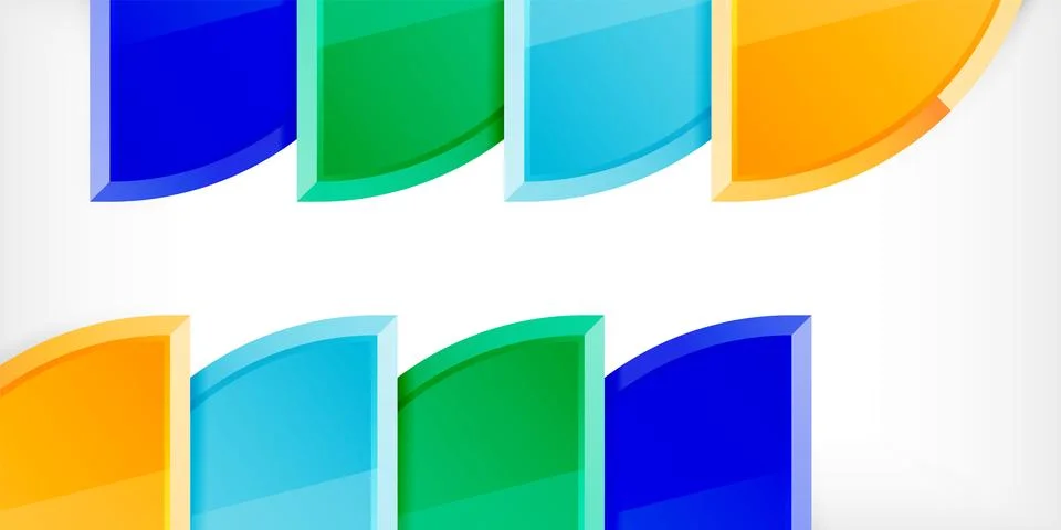 Abstract background - circles and round triangles with 3d effect. Vector Stockillustratie