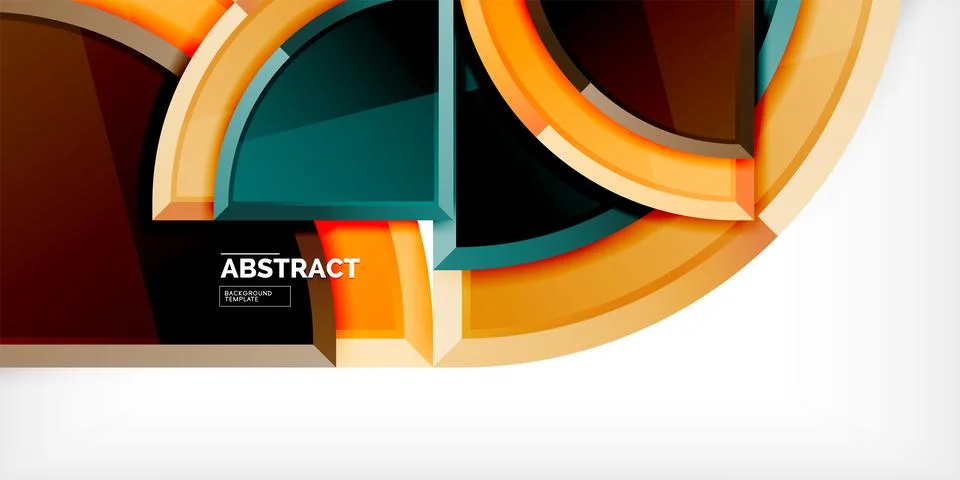 Abstract background - circles and round triangles with 3d effect. Vector Stockillustratie