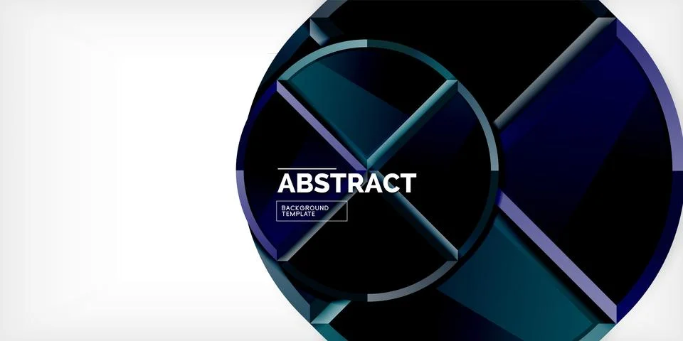 Abstract background - circles and round triangles with 3d effect. Vector Stockillustratie