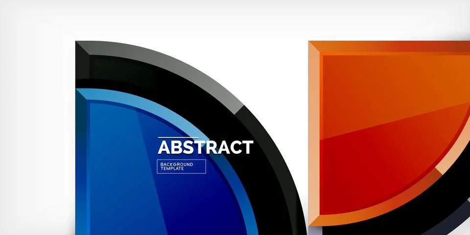 Abstract background - circles and round triangles with 3d effect. Vector Stock Illustration