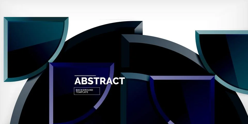 Abstract background - circles and round triangles with 3d effect. Vector Stockillustratie
