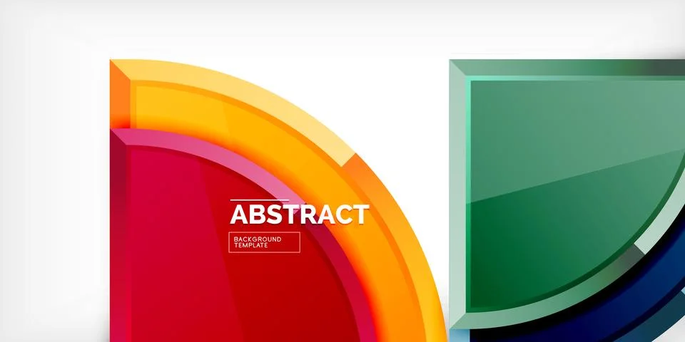 Abstract background - circles and round triangles with 3d effect. Vector Stock Illustration