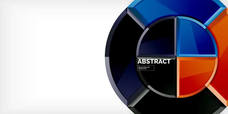 Abstract background - circles and round triangles with 3d effect. Vector Stock Illustration