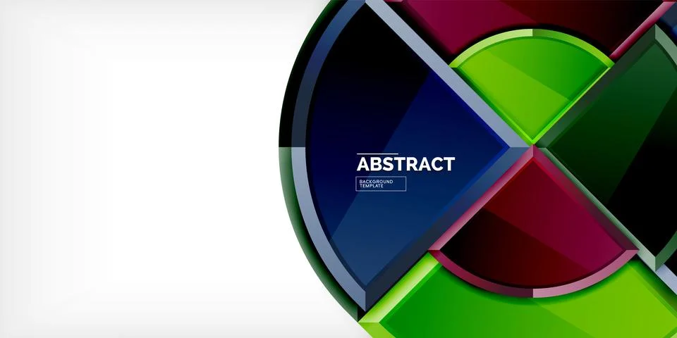 Abstract background - circles and round triangles with 3d effect. Vector Stock Illustration