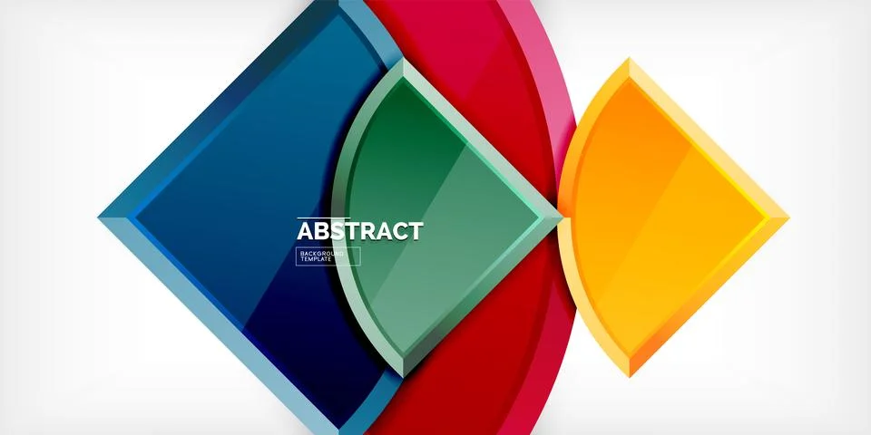 Abstract background - circles and round triangles with 3d effect. Vector Stockillustratie