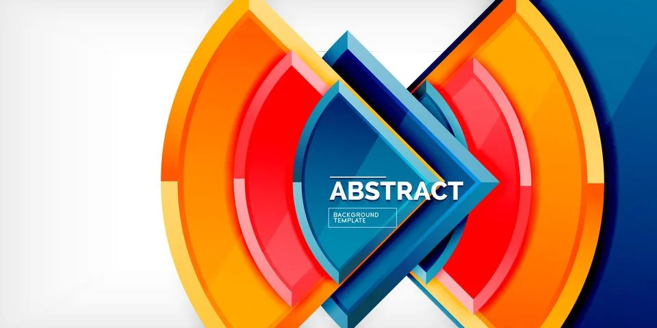 Abstract background - circles and round triangles with 3d effect. Vector Stock Illustration