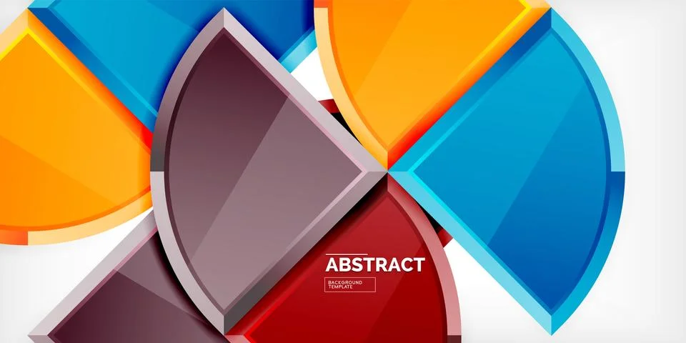 Abstract background - circles and round triangles with 3d effect. Vector Stock Illustration