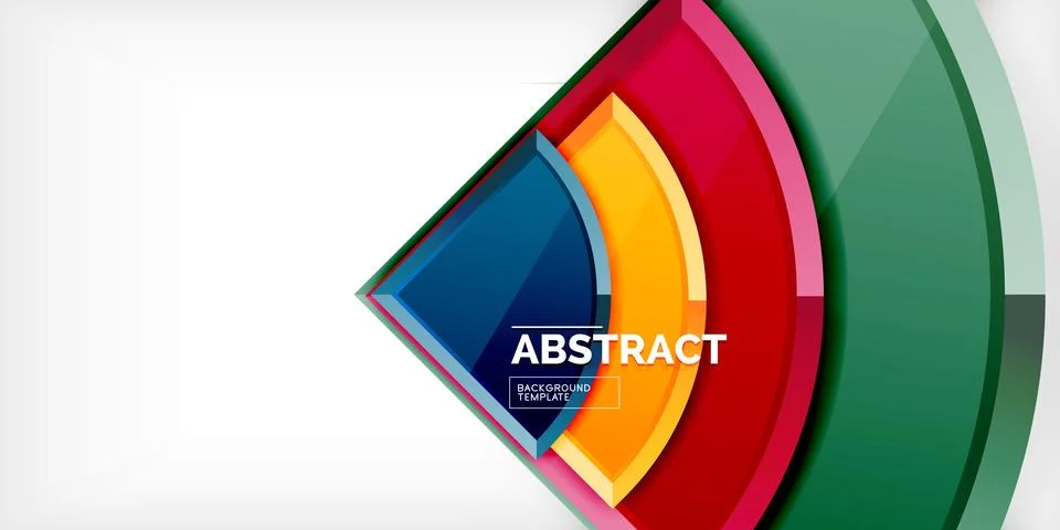 Abstract background - circles and round triangles with 3d effect. Vector Stock Illustration