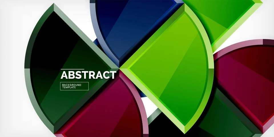 Abstract background - circles and round triangles with 3d effect. Vector Stock Illustration