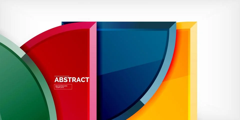 Abstract background - circles and round triangles with 3d effect. Vector Stock Illustration