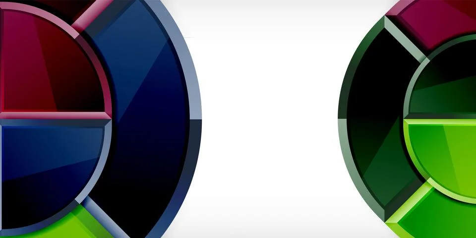 Abstract background - circles and round triangles with 3d effect. Vector Stock Illustration